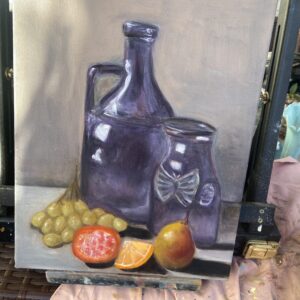 Purple Vases with Fruit