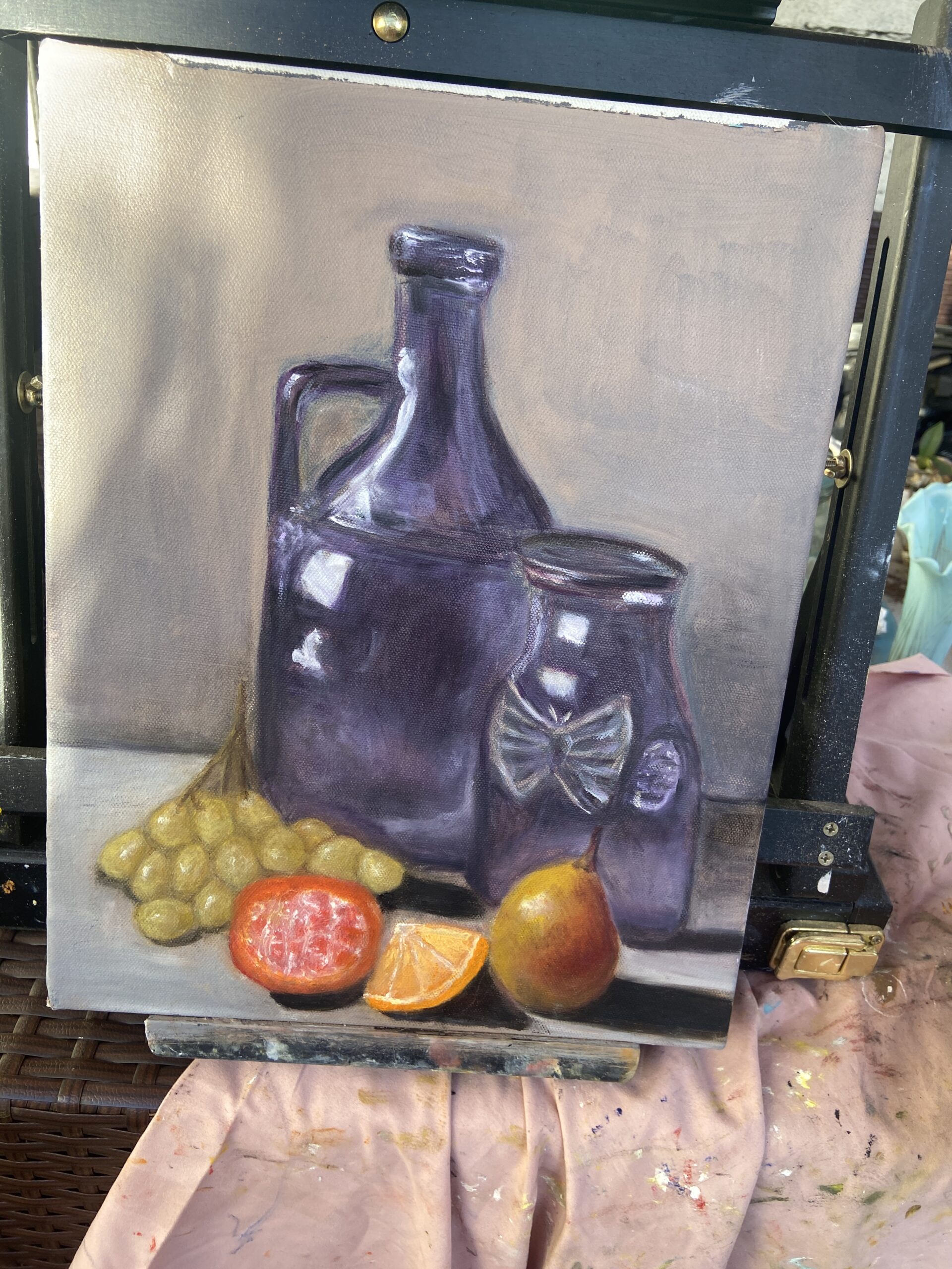 Purple Vases with Fruit